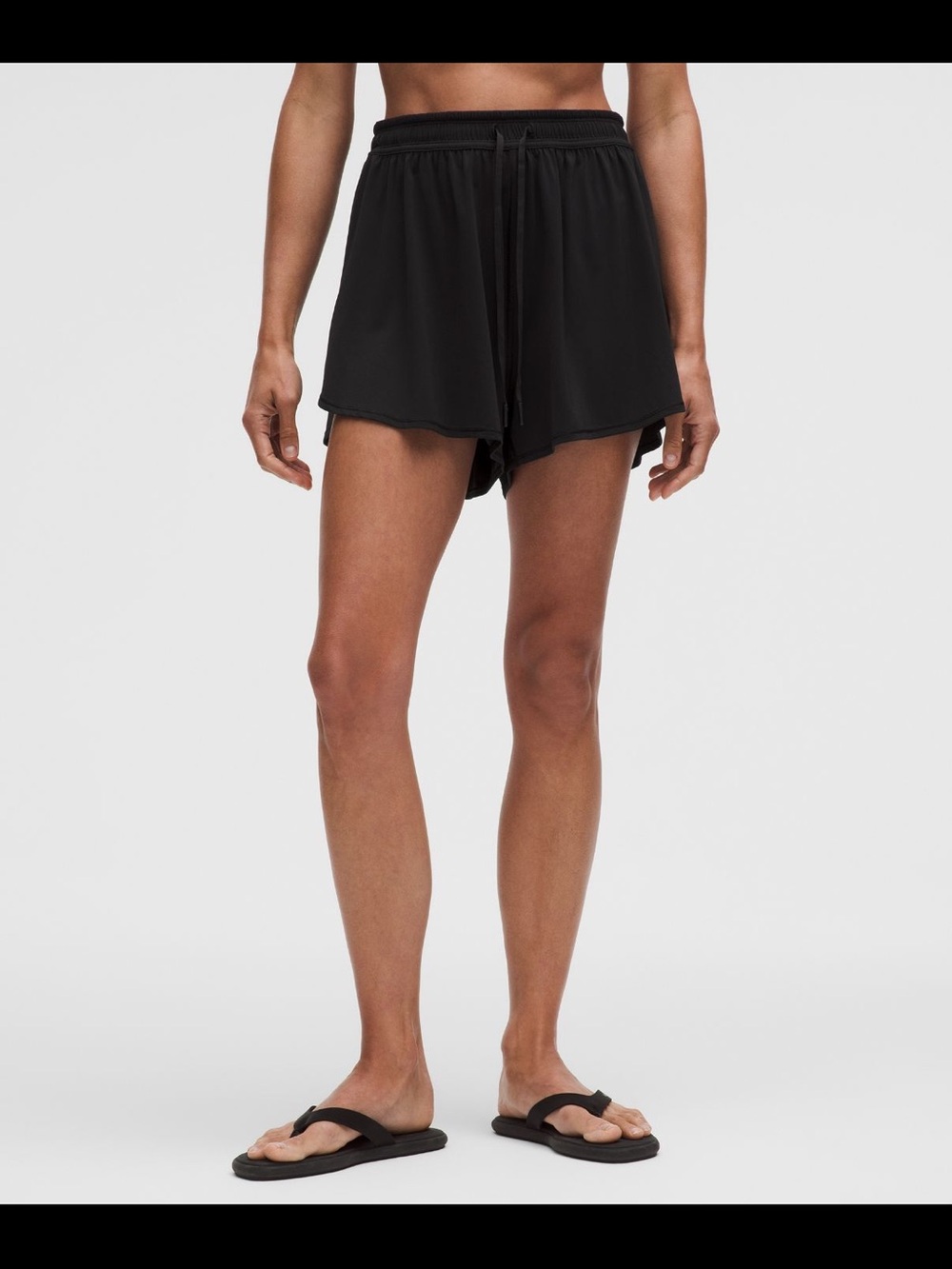 Lululemon silky high rise relaxed short 3” inseam size 4 black running shorts